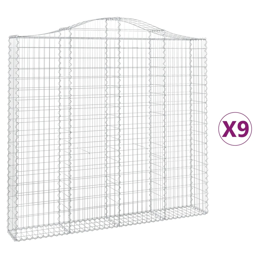 Cesti Gabbioni ad Arco 9 pz 200x30x180/200 cm Ferro Zincatocod mxl 75960