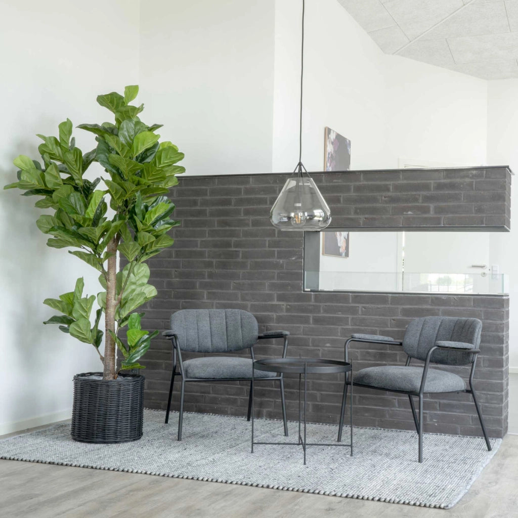 Pianta Artificiale Ficus Lyrata, Verde, Polietilene, 81x93x190 cm