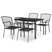 Set da Pranzo da Giardino 5 pz | Set Salotto da Giardino in Acciaio Antracite