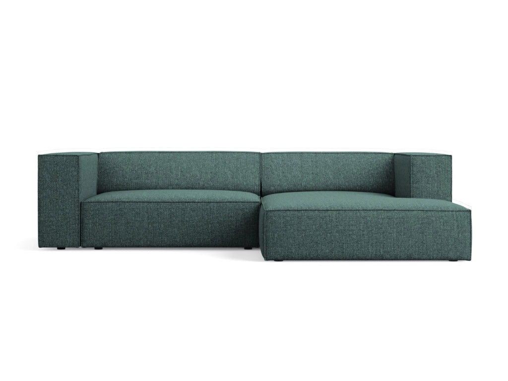 Cosmopolitan Design - Divano angolare destro "Arendal" 3 posti in ciniglia petrolio 