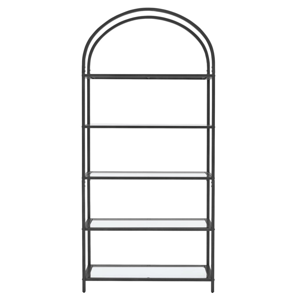 LIBRERIA Valora LGT050B61 Mensola in vetro nero stile moderno per soggiorno