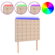 Testiera | Testata a LED Cappuccino 90x5x118/128 cm in Similpelle