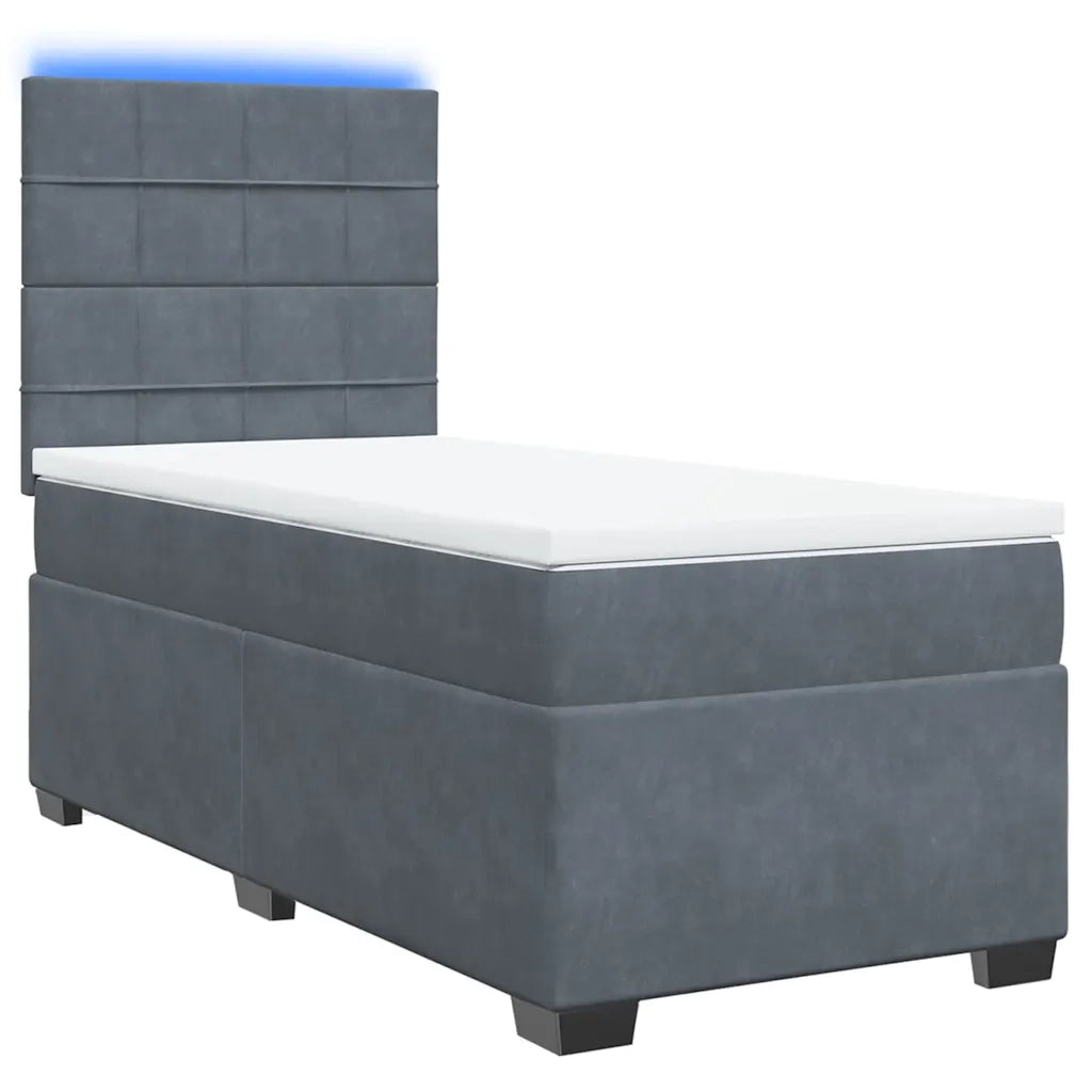 Giroletto a Molle con Materasso Grigio Scuro 80x200 cm Velluto 3293063