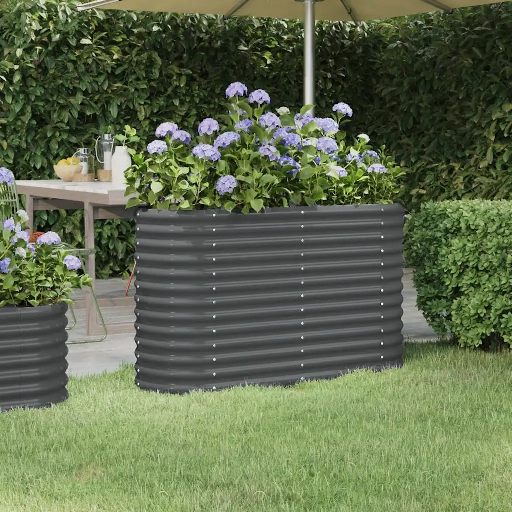 Letto da Giardino in Acciaio Zincato 114x40x68 cm Antracite 318891