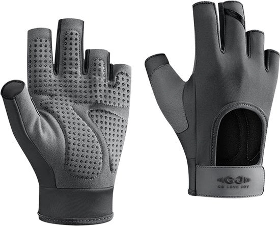 Guanti da bicicletta per donne - M - Larghezza della mano 9 cm - Lunghezza 15 cm - Guanti da fitness - Sollevamento pesi - Esercizi di bodybuilding guanti a metà dita - Guanti da sport - Stile gonfiato