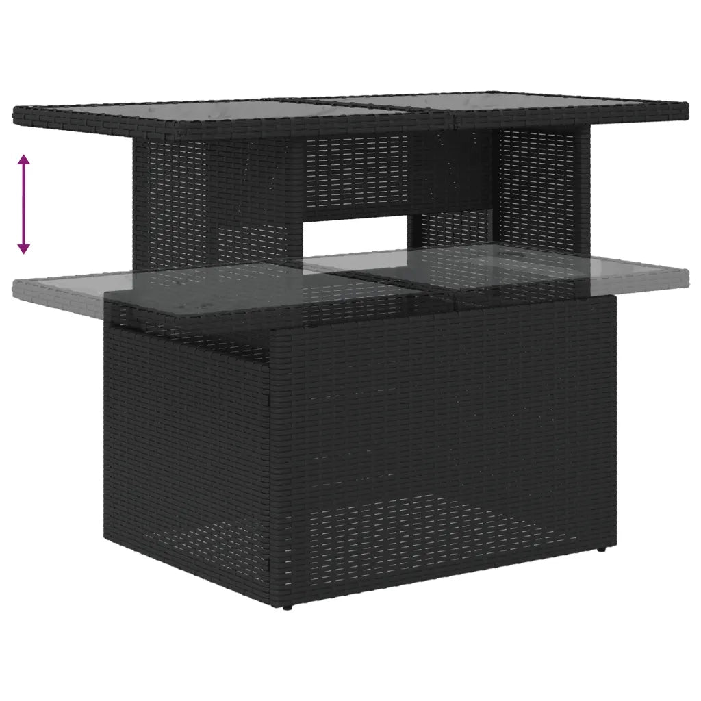 Set Divano da Giardino 6 pz con Cuscini Nero in Polyrattan 3269156