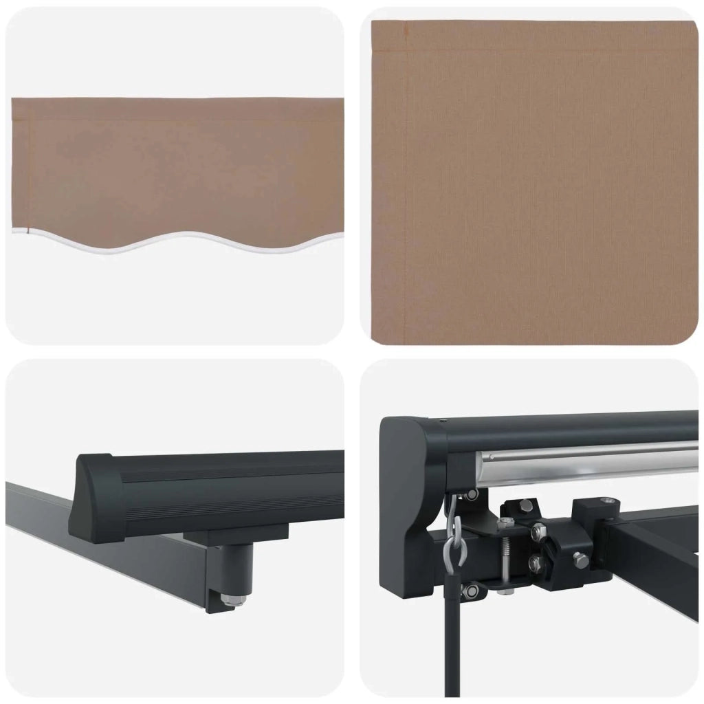 Cornice per Tenda Manuale con LED Tortora 4,5 × 3,5 m 3426302