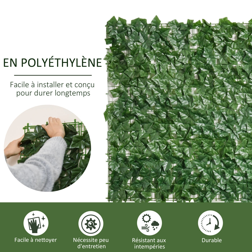 Siepe Artificiale Frangivista ¨C Xylo ¨C 3x1m Verde Effetto Fogliame Realistico Anti-UV per Giardino