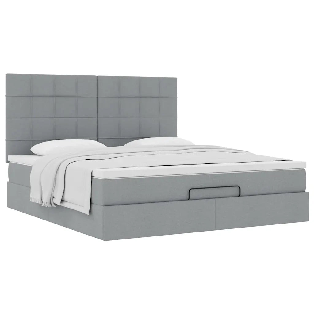 vidaXL Struttura Letto Pouf con Materasso 180x200 cm in Tessuto