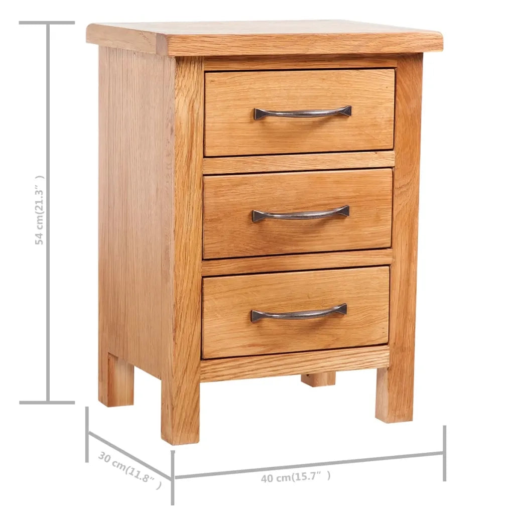 Comodini 2 pz 40x30x54 cm in Legno Massello di Rovere 3053415