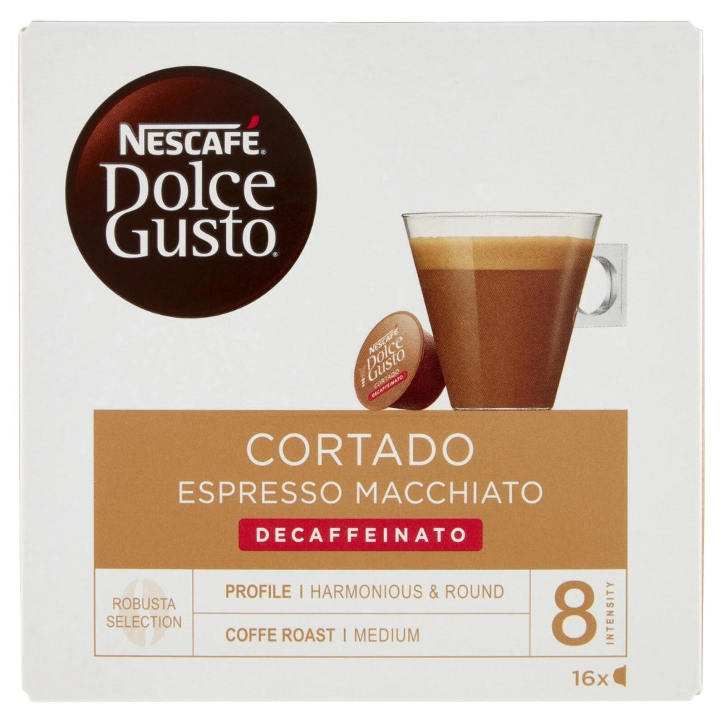 Nescafé Dolce Gusto Caffè Cortado Espresso Macchiato Decaffeinato 16 Capsule