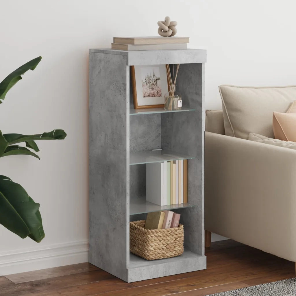 Credenza con Luci LED-Buffet-Armadio da cucina Grigio Cemento 41x37x100 cm 808925