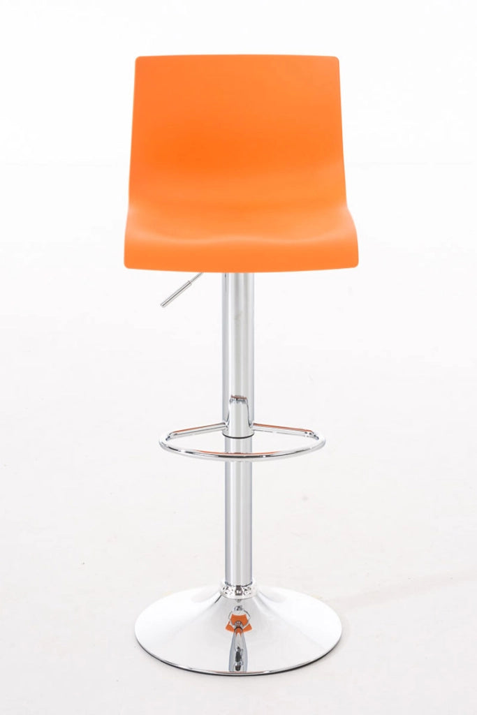 Sgabello Hover in polipropilene e metallo arancione,Metallo in look cromato