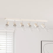 Faretto da soffitto 6 vie regolabile in nichel spazzolato E27