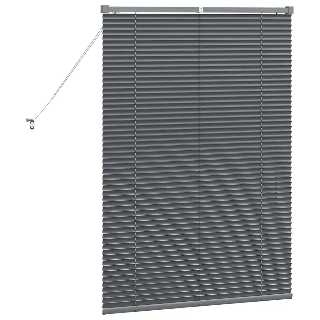 Tendaggi a Veneziana | Tenda a lamelle Grigio scuro 130 x 85 cm Alluminio