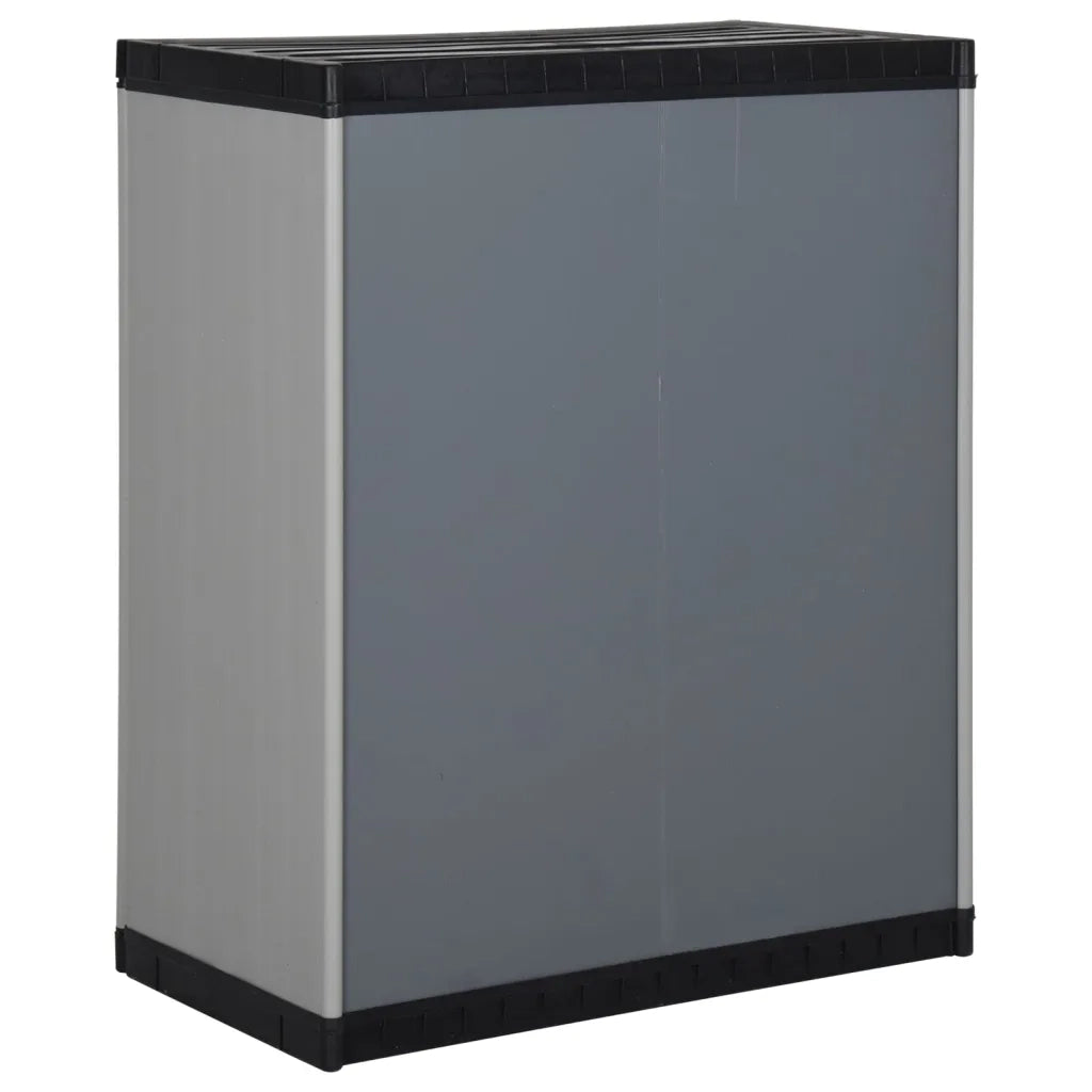 Armadietto da Giardino con 1 Ripiano Grigio e Nero 68x40x85 cm 340981