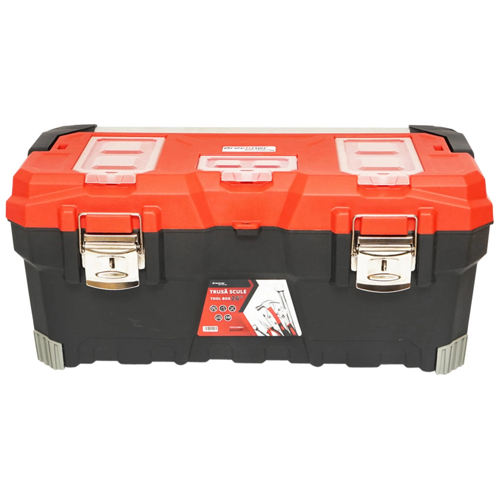 Cassetta portautensili professionale con manico in alluminio 676x314x300 mm – Breckner Germany