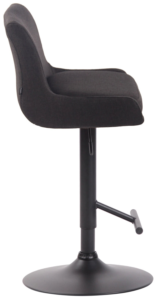 Sgabello Bancone Imbottito Club in Tessuto grigio scuro,nero