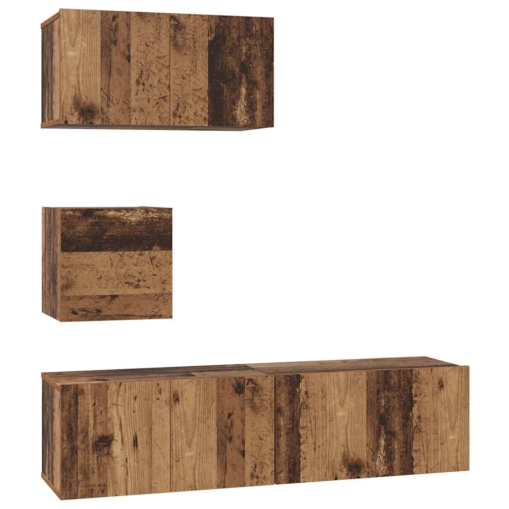 Set mobile TV 4 pcs Legno vecchio Legno multistrato 3393147