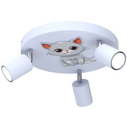 Plafoniera Luminex Fun rotonda blu 3 spot GU10 metallo