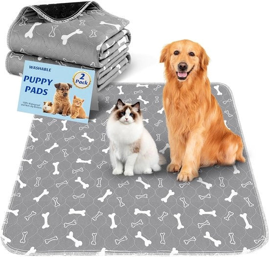 Matte per cani riutilizzabili - 2 pezzi di gommato per cani - 40x60cm - piastra per cani - fondo antiscivolo - piastra per cani impermeabile, duratura - addestramento alla pulizia - piastra per cani lavabile