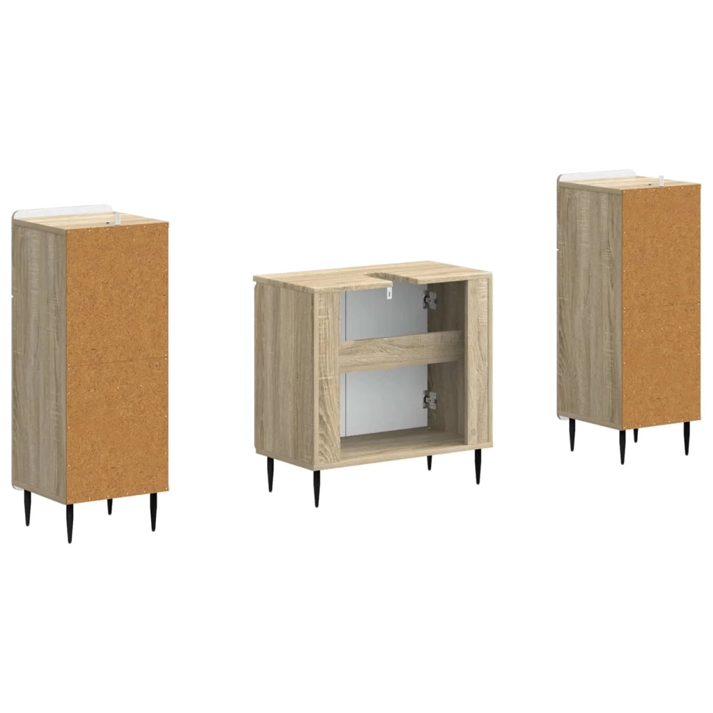 Set di Armadi da Bagno da 2 Pezzi ZWOLLE Rovere Sonoma 3418001