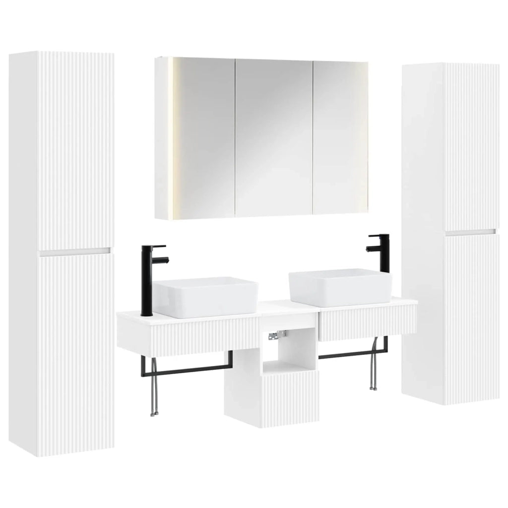 Set di mobili per il bagno 6 pcs Bianco 3407199