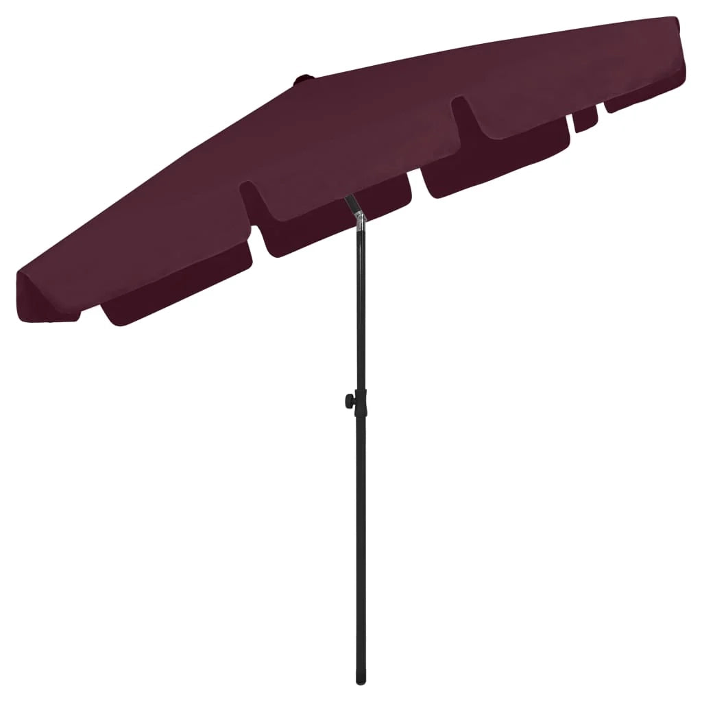 Ombrellone da spiaggia 200 x 125 cm rosso bordeaux 02_0008404
