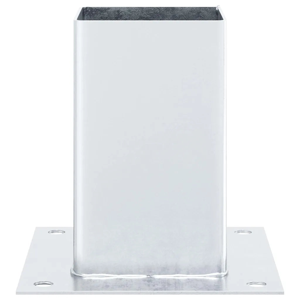 vidaXL Basi per Pali Quadrate 12 pz Argento 91x91 mm Acciaio Zincato