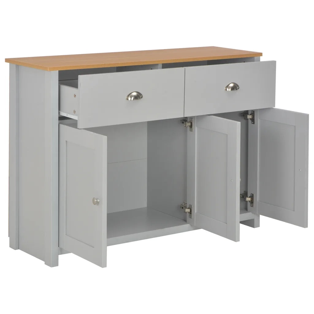 Credenza Grigia 112x35x81 cm 283743