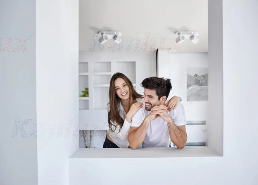 Kanlux Laurin Plafoniera barra 2xGU10 bianca alluminio