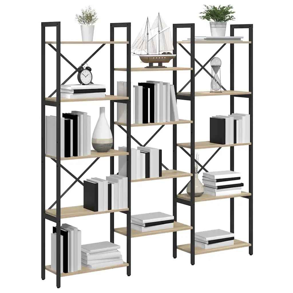 vidaXL Libreria rovere sonoma 156 x 25 x 167.5 cm Legno multistrato