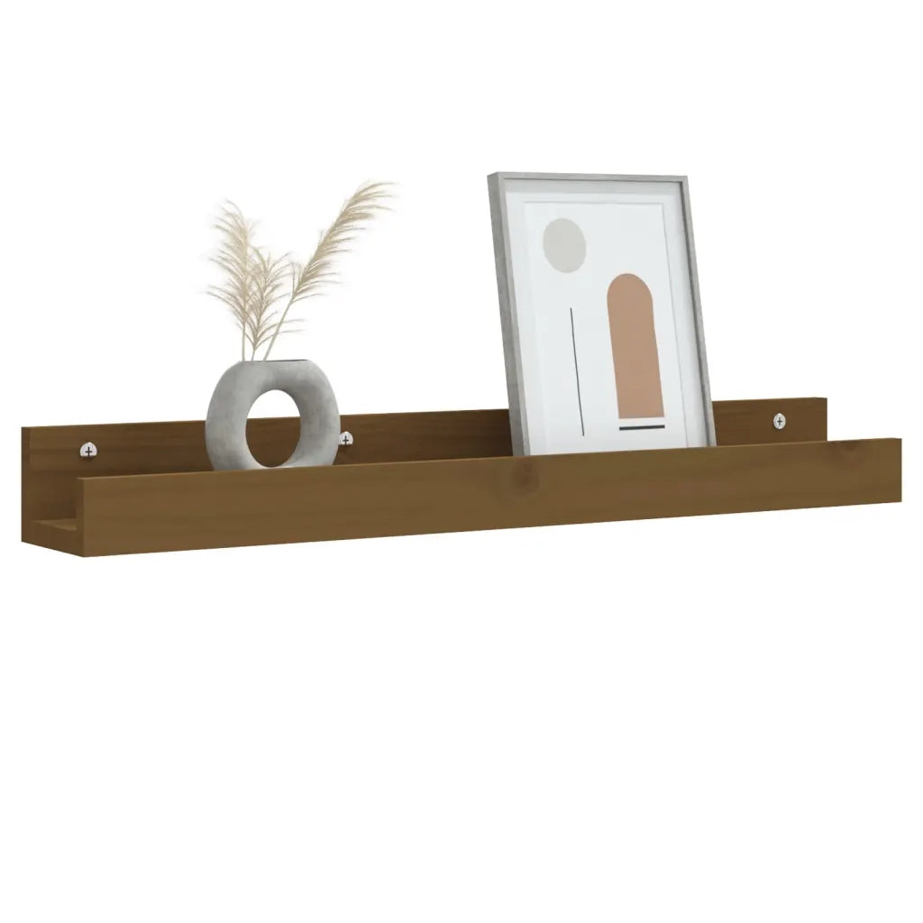 Mensole da Parete 2 pz Ambra 80x12x9cm Legno Massello di Pino 823592