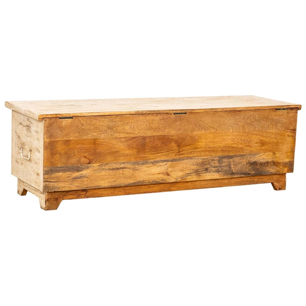 Bauletto artigianale in legno bianco 150x45x46h cm