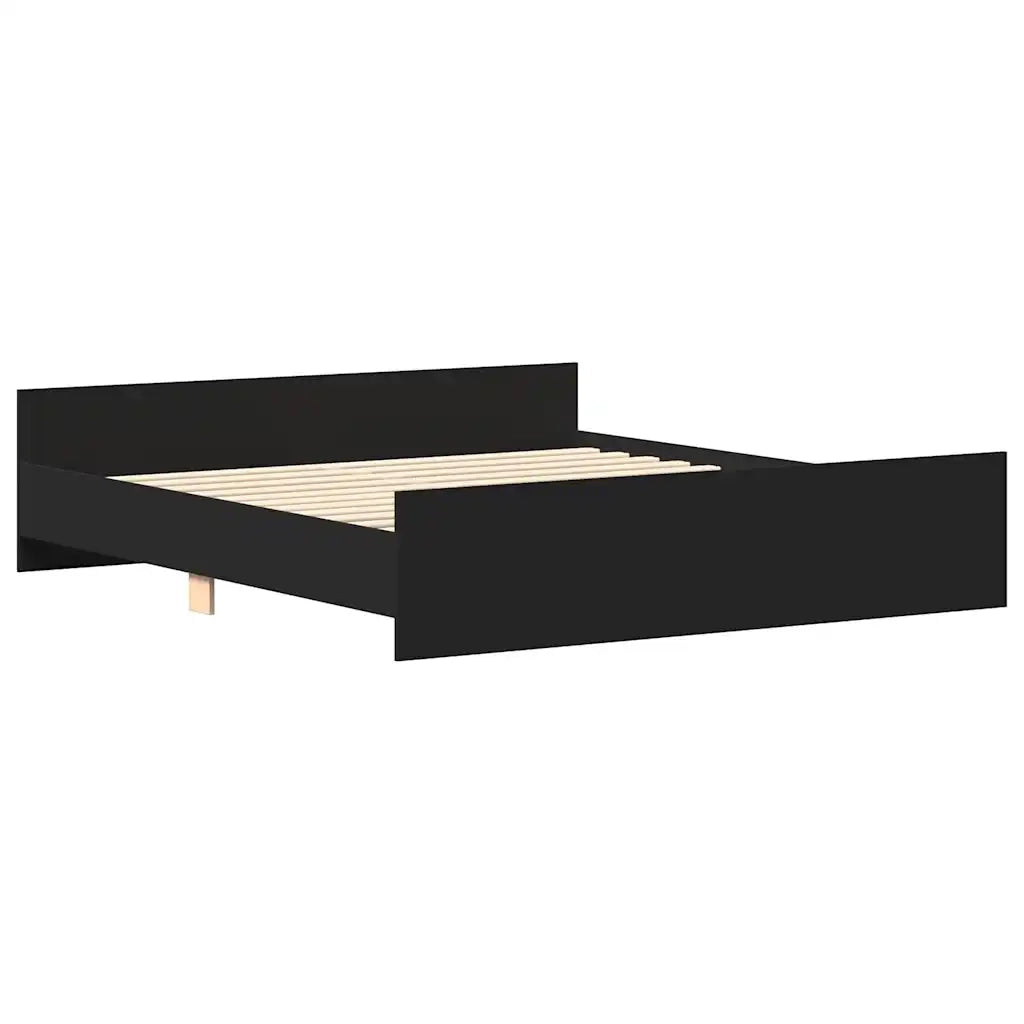 Giroletto con Testiera e Pediera Nero 200x200 cm 3203734