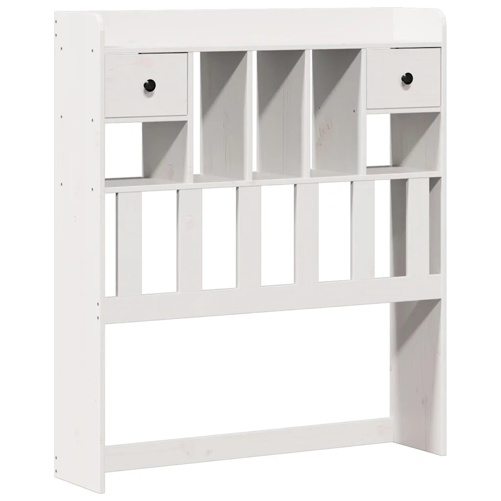Letto Libreria senza Materasso Bianca 90x200 cm Legno di Pino 3322687