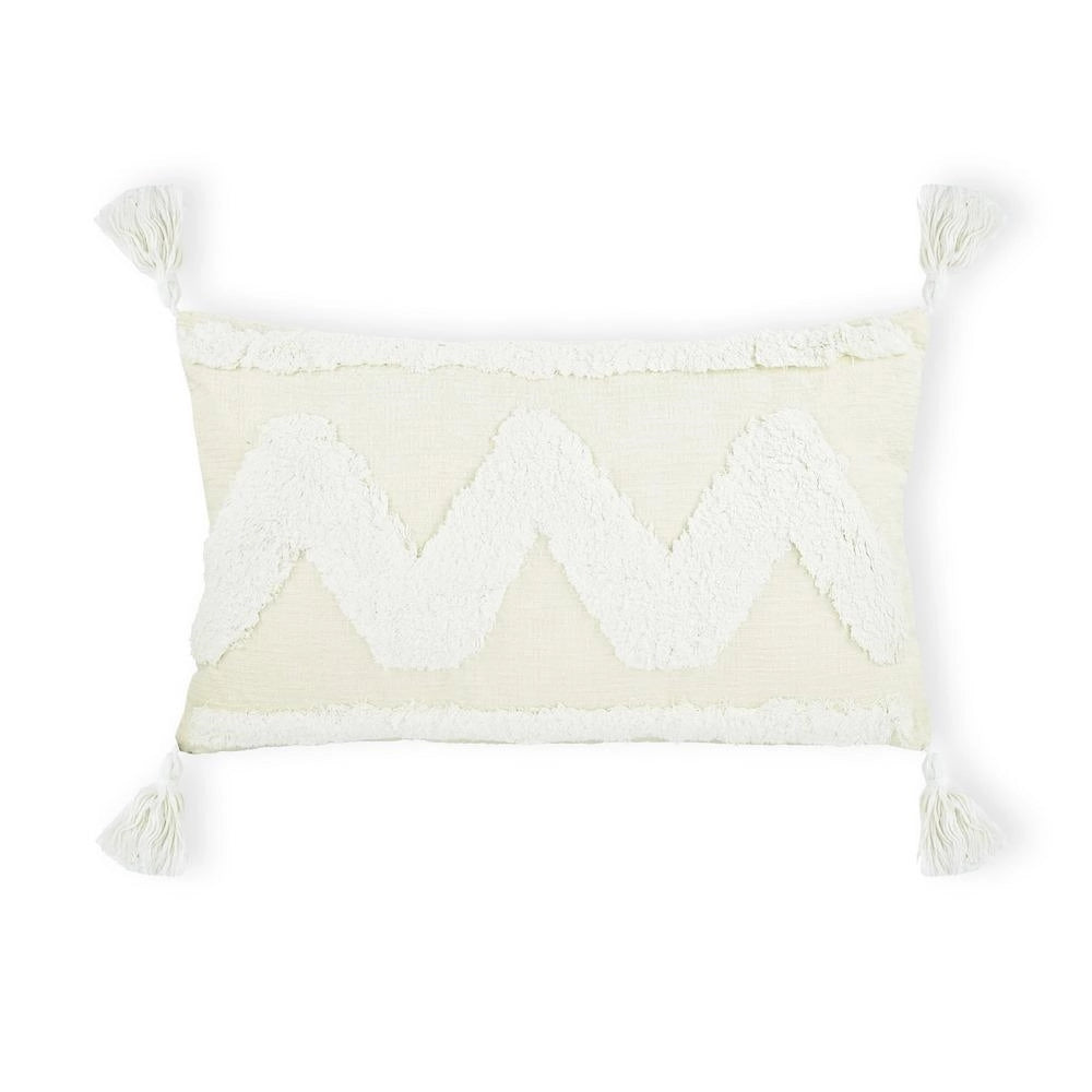 Cuscino salotto bianco con ricamo 30x50 Prism