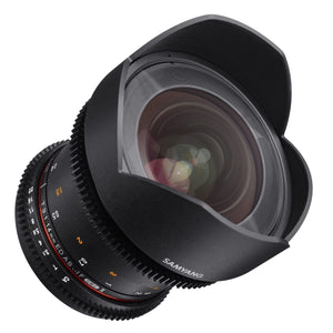14mm T3.1 Video DSLR II per MFT - obiettivo video full-frame e APS-C per attacco MFT, messa a fuoco manuale con ingranaggio 0,8, grandangolo da 14 mm per attacco MFT, nero