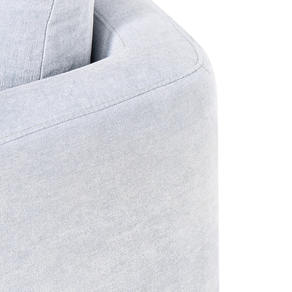 Divano a 2 posti Rivestimento in ciniglia azzurro Gambe in legno con braccioli Angolo lettura soggiorno Stile scandinavo moderno
