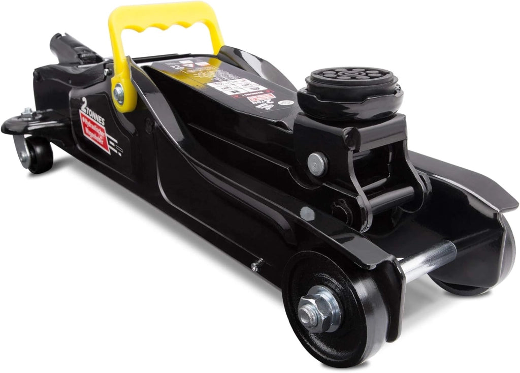 ® Cric idraulico per Auto 2 Tonnellate Altezza di Sollevamento 85-330 mm incl. Valigetta incl. Cuscinetto in Gomma Nero