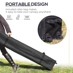 Gazebo da Giardino  ad Altezza Regolabile su 3 Livelli 3x3m in Poliestere e Acciaio Bianco