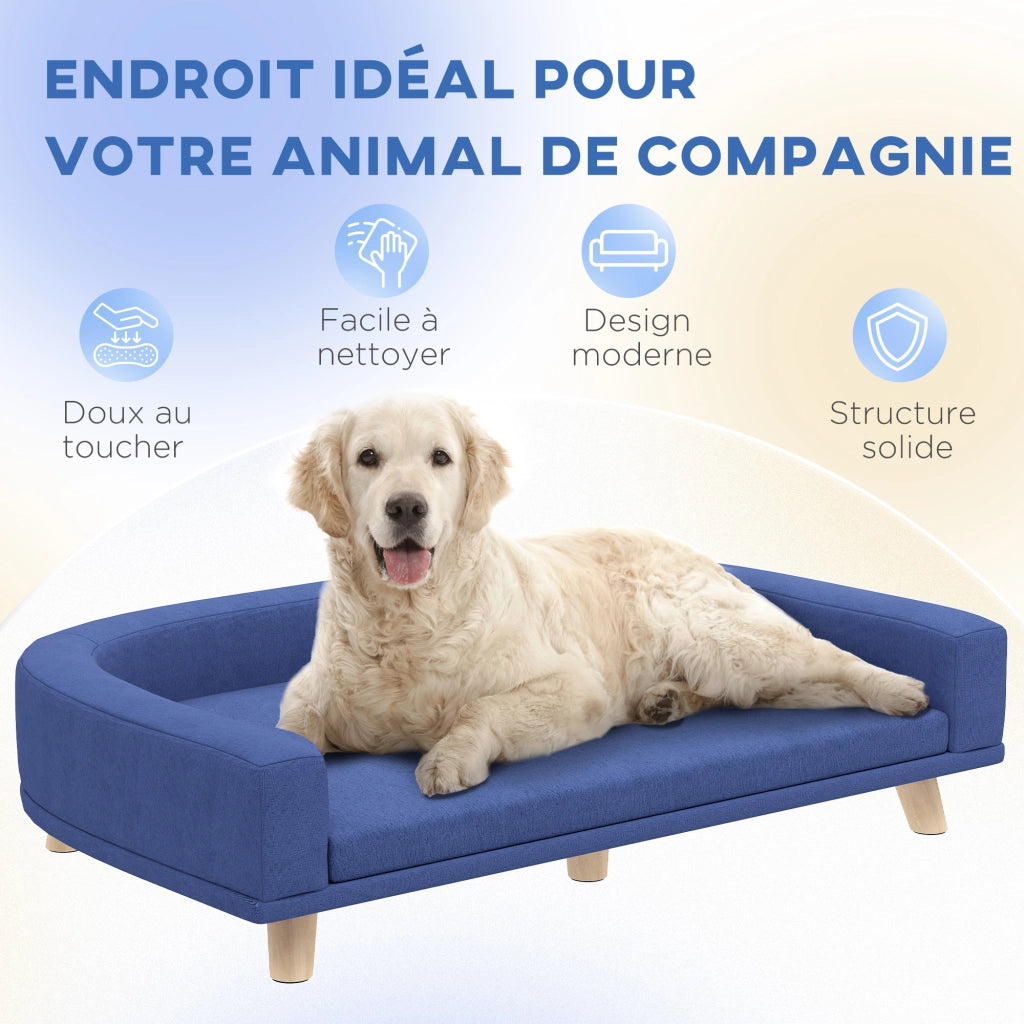 Cuccia per cani letto rialzato con cuscino lavabile ¨C zephmum ¨C 98x67x25 cm blu