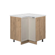 Mobile ad angolo cucina Fame-Line GrigioBeige/Rovere dorato 80.5 cm, PL Marmo Vicco