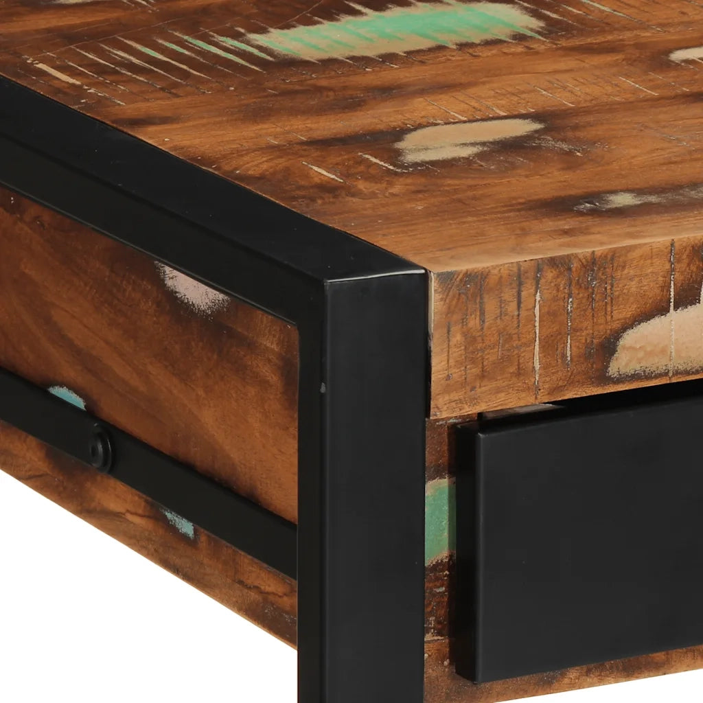 Scrivania | Tavolo da Ufficio Multicolore 100x50x75 cm in Legno Massello Recupero