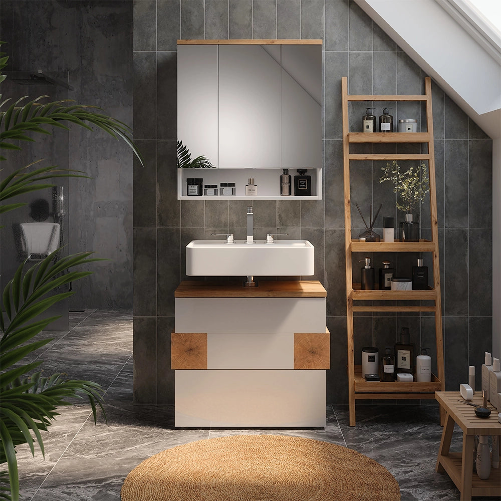 Vicco Set di mobili da bagno Bianco 2 parti