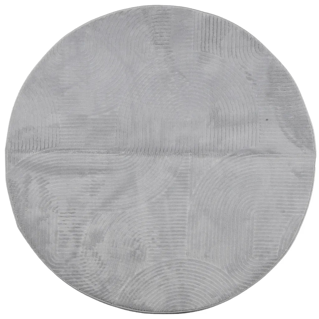 Tappeto IZA a Pelo Corto con Aspetto Scandinavo Grigio Ã˜ 100 cm