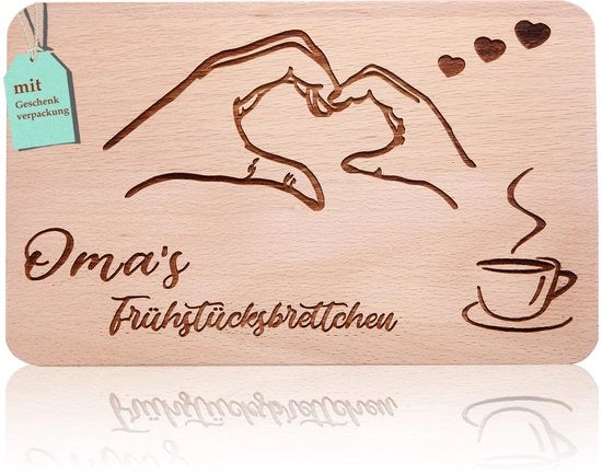 Plank per colazione per nonna | Snackplank con incisione "LA COLAZIONE DI NONNA" | Regali per nonne in legno di betulla | Ideale idea regalo per la mamma, le feste e le ricorrenze