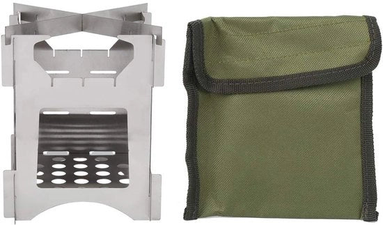 Cottura al chiodo portatile - Mini fornello da campeggio pieghevole - Acciaio inossidabile - Per avventure all'aperto - Adatto per campeggio - Ventiatori di aerazione - Fornello da campeggio