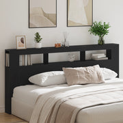 Testiera di stoccaggio  con luci LED Nero Rovere 220x18,5x103,5 cm