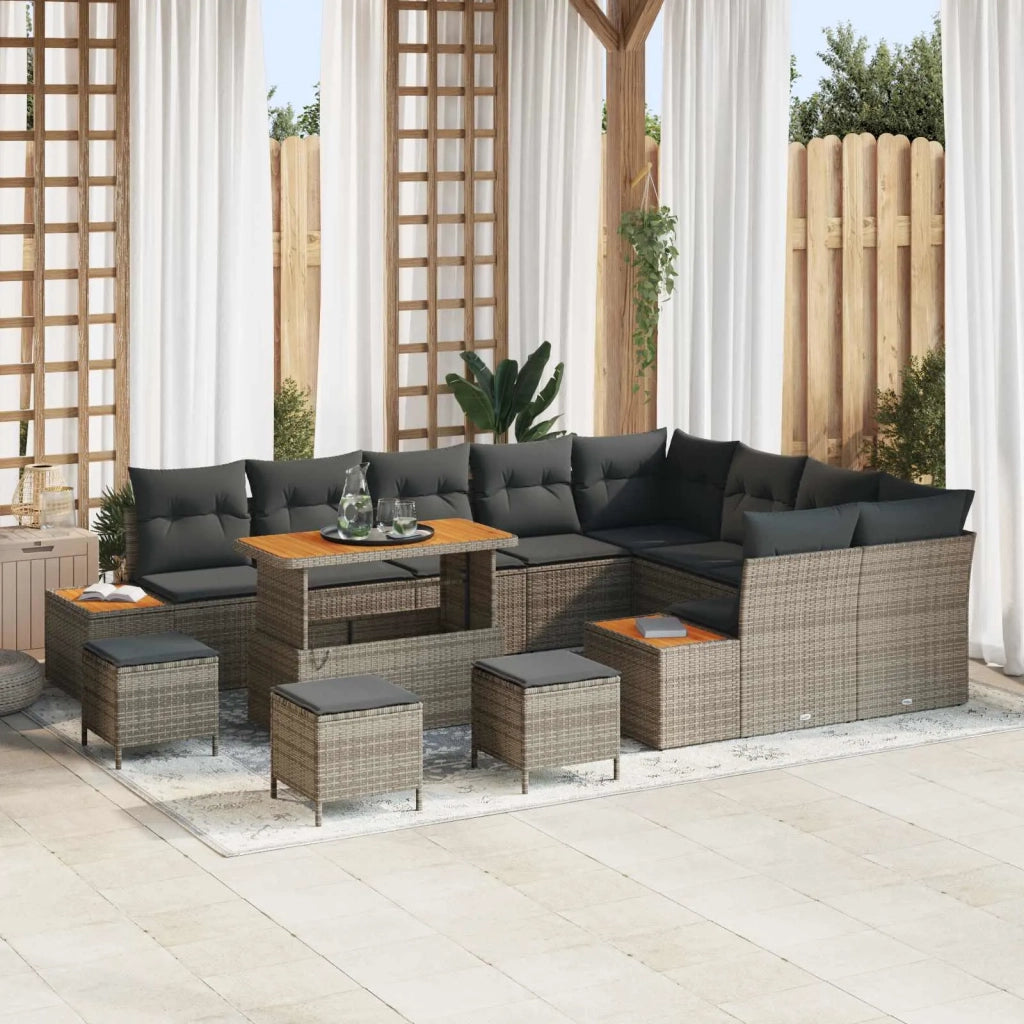 Set Divano da Giardino con cuscino 13 pcs Grigio 3363353